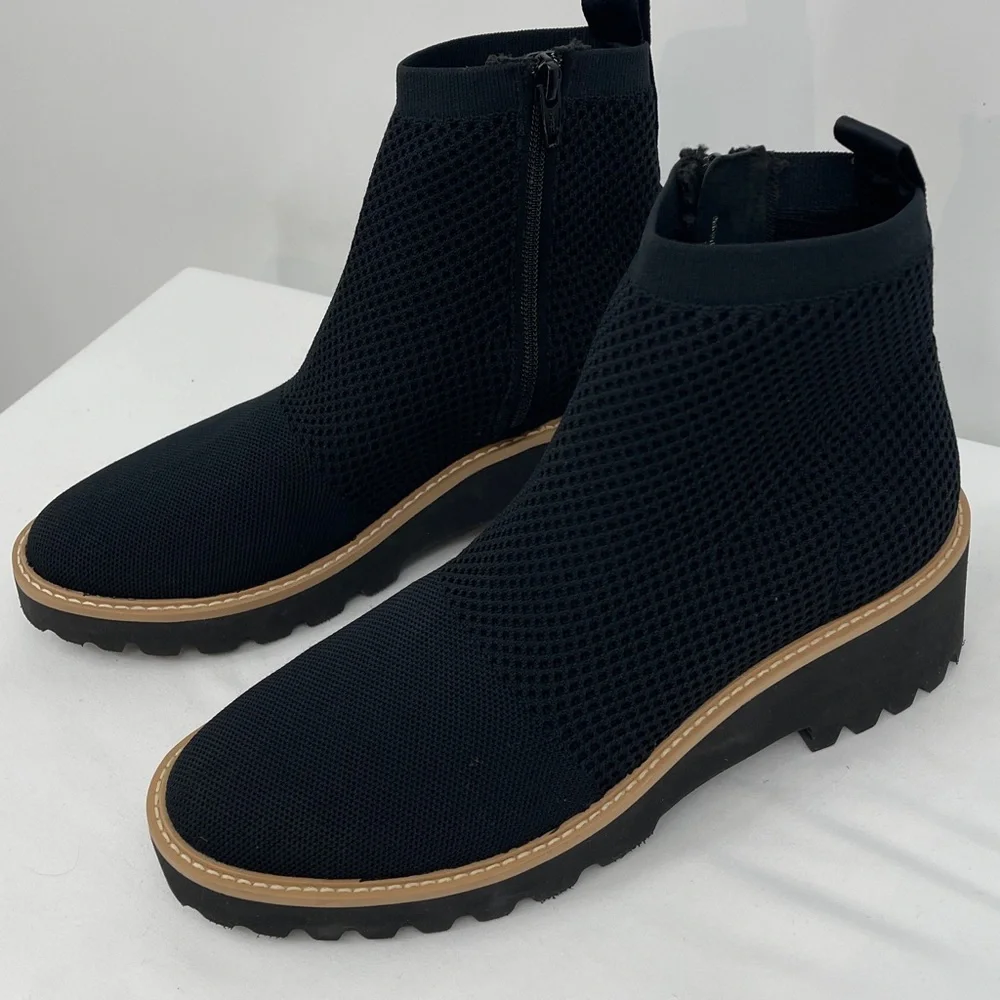 VANELI MARINA Black Knit Ankle Booties WOMENS SIZE 9.5 M LIKE NEW